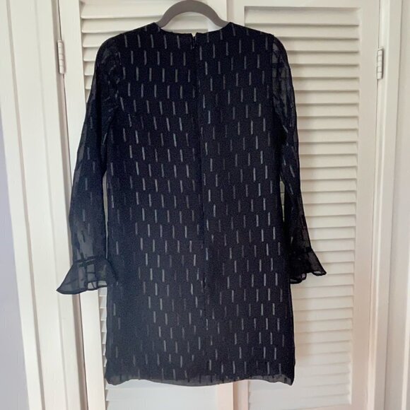 Banana Republic Shimmer Black Long Sleeve Shift dress 2 - Picture 10 of 13